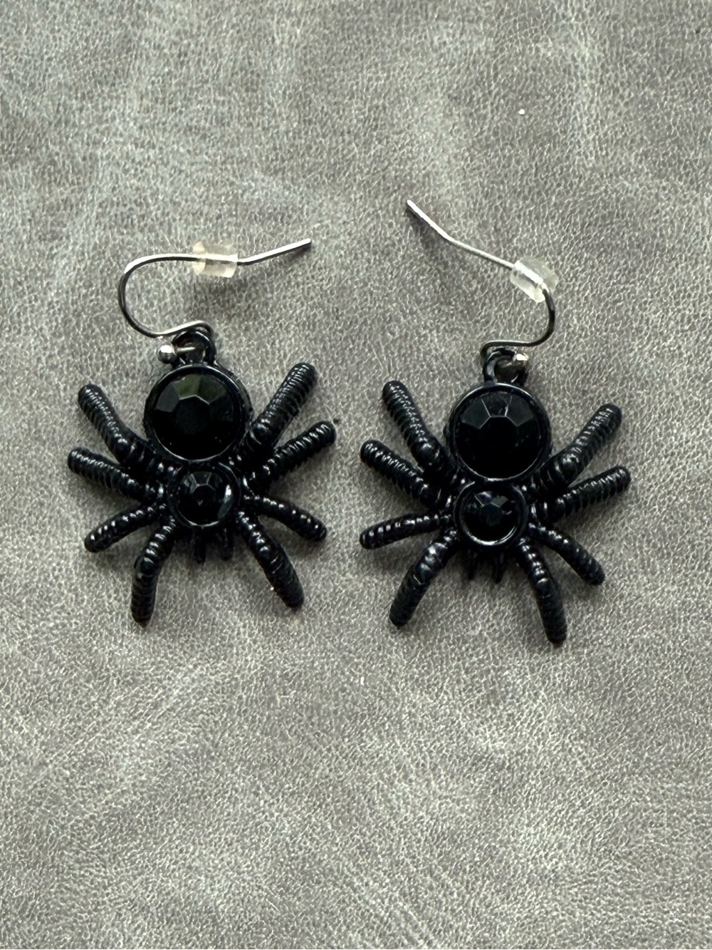 Black Spider Drop Earrings